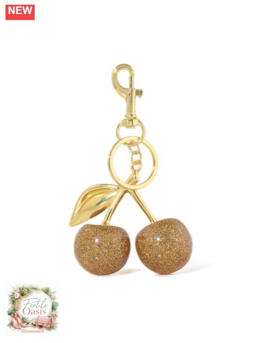 Cute Cherry Bag Charm Keychain Purse Accessory Metal Resin Gift